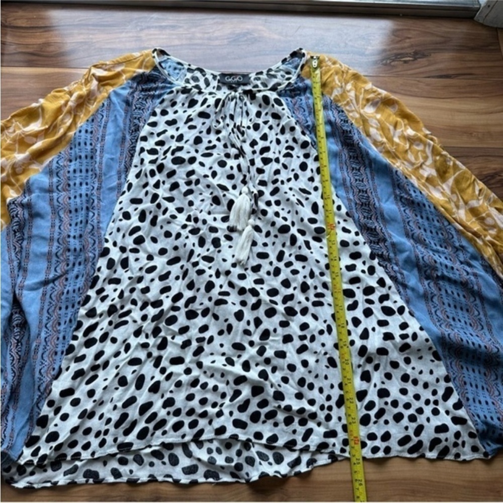 Boho Stylish Polka Dot and Patterned Women's Top XL - Picture 5 of 6